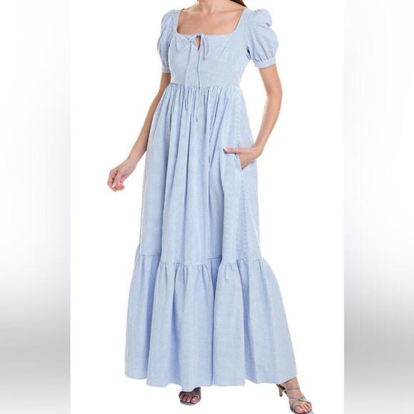 Brooks Brothers Dresses & Skirts - Brooks Brothers Regency Seersucker Sundress White Blue Size 12 Stretch Cotton